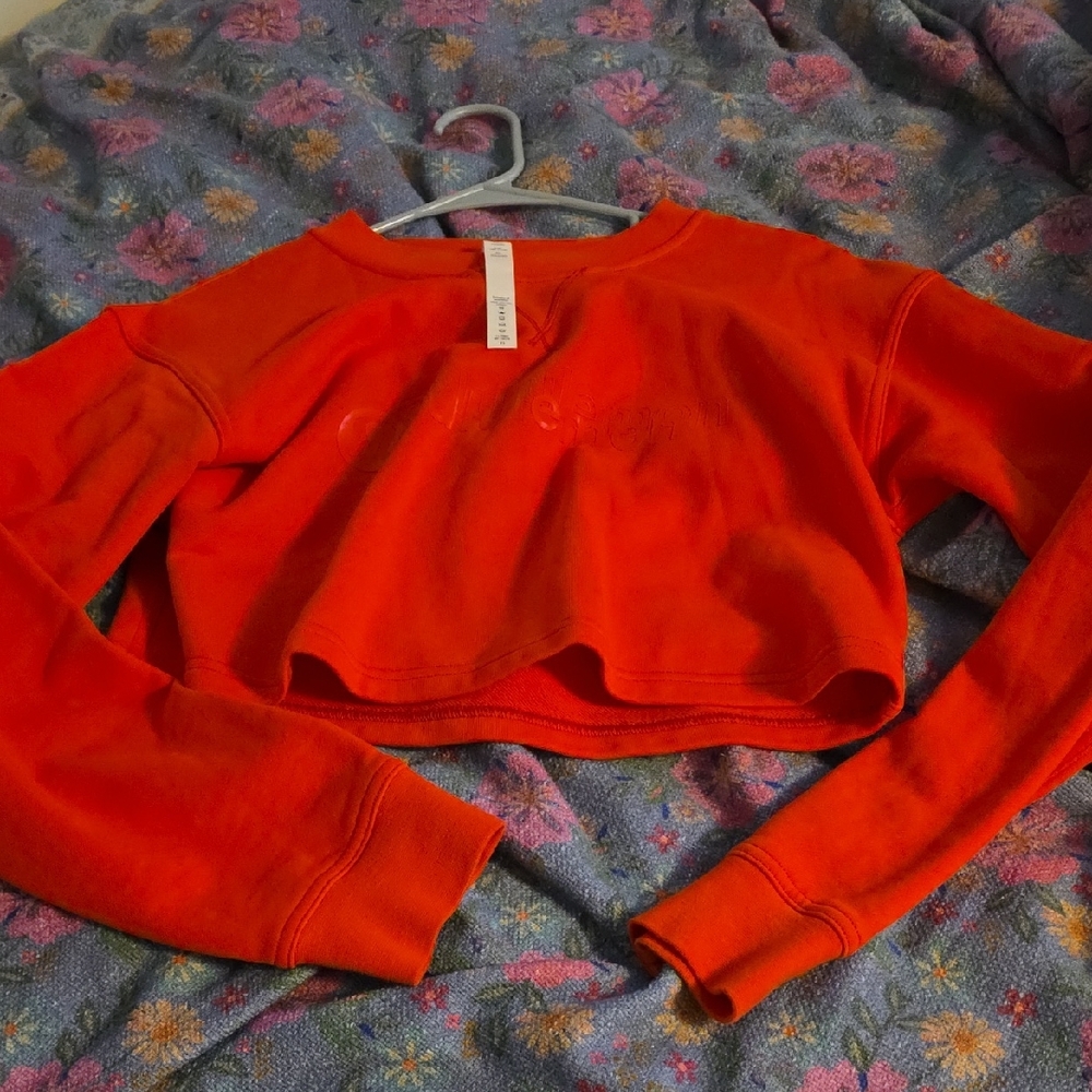 Lululemon Athletica Bright Orange Cropped Sweater
